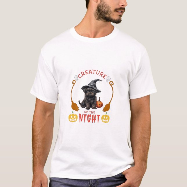 Camiseta Criatura da Noite Airedale Terrier (Frente)