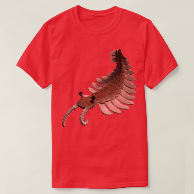Camiseta Criatura de anomalocaris do período Cambriano (Frente do Design)