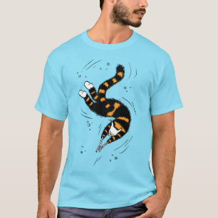 Camiseta Criatura De Gato Engraçada Com Mãos De Esqueleto