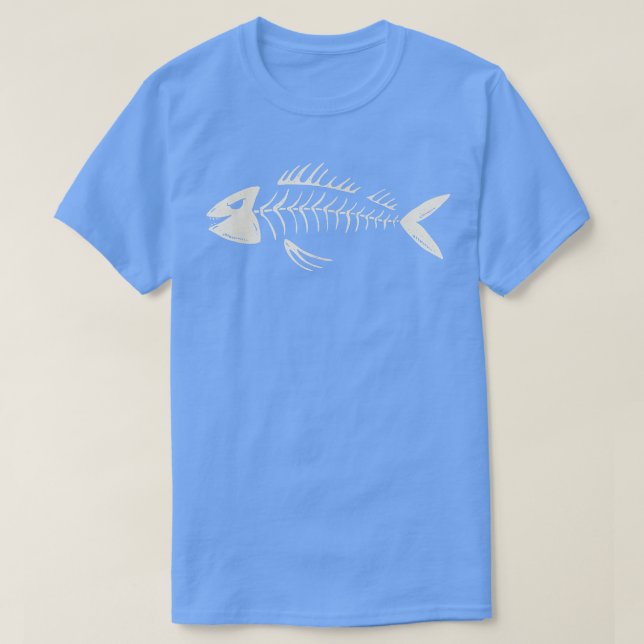 Camiseta Criatura de Ossos do Esqueleto de Peixes  (Frente do Design)