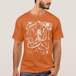 Camiseta criatura de polvo detalhado