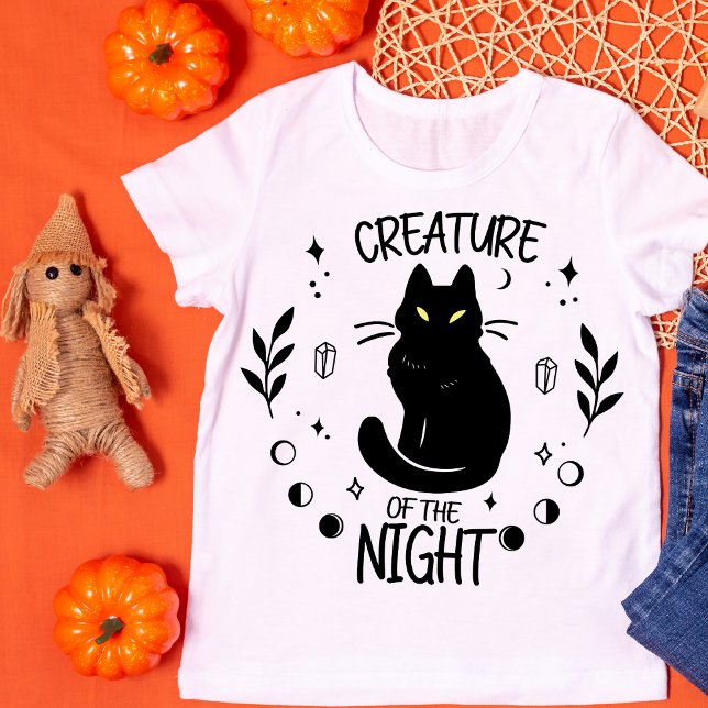 Camiseta Criatura do Gato Negro Noturno (Criador carregado)