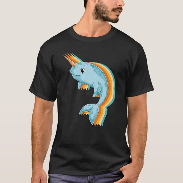 Camiseta Criatura Do Mar Mamífero De Baleia Animal Retro Na (Frente)