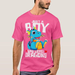 Camiseta Criatura Fantástica Apenas Um Menino Que Ama Dragõ