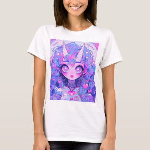 Camiseta Criatura Fantástica de Anime de Unicórnio Mágico M