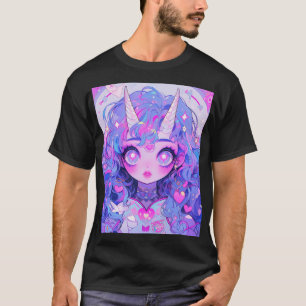 Camiseta Criatura Fantástica de Anime de Unicórnio Mágico M