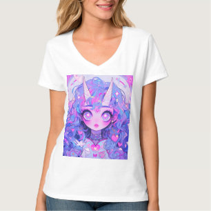 Camiseta Criatura Fantástica de Anime de Unicórnio Mágico M
