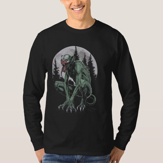 Camiseta Criatura Lendária Chupacabra Criptografia Mítica D (Frente)
