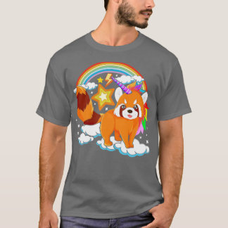 Camiseta Criatura Mítica De Pandacorn Vermelho - Unicórnio