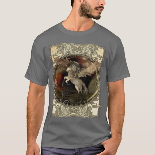Camiseta Criatura Mythical da fantasia de Pegasus (Frente)