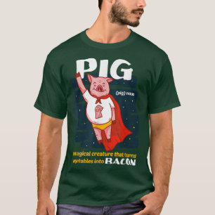 Camiseta Criatura Transforma Vegetais Em Porcos De Mamífero