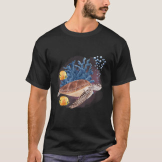Camiseta Criaturas de águas profundas da tartaruga-d'água e