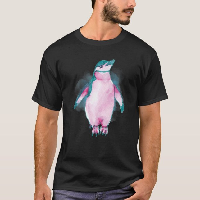 Camiseta Criaturas do Oceano Índico Profundo com Pinguim-Cá (Frente)