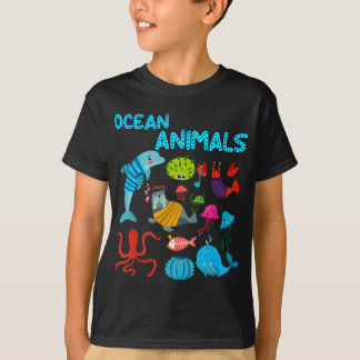 Camiseta Criaturas marinhas de animais marinhos sob a doaçã