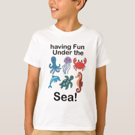 Camiseta Criaturas Marinhas se Divertindo no Fundo do Mar A