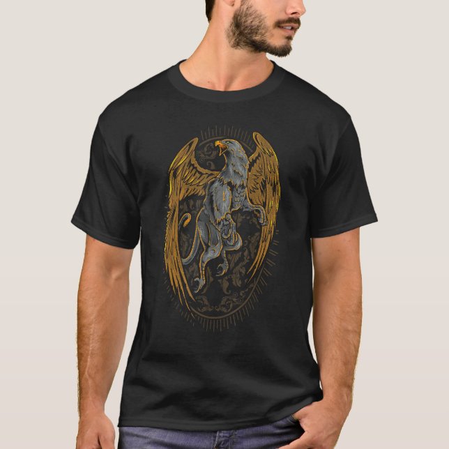 Camiseta Criaturas Míticas - Griffin Half - Lion Half Eagl (Frente)