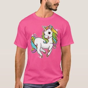 Camiseta Criaturas Míticas Mágicas do Unicórnio Pulando Bon
