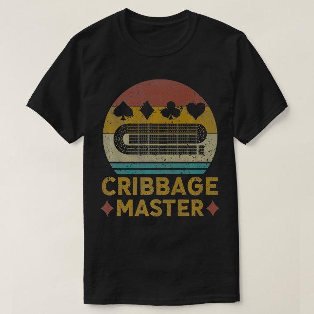 Camiseta Cribbage Master Cribbage Aloja A Imagem Cribbage B (Frente do Design)