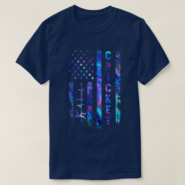 Camiseta Cricket American Flag Color (Frente do Design)