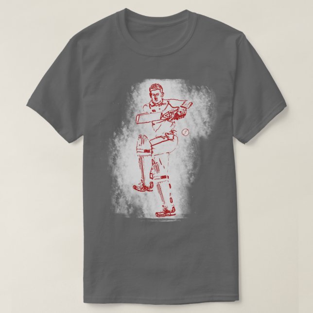 Camiseta Cricket batsman Art j5 (Frente do Design)