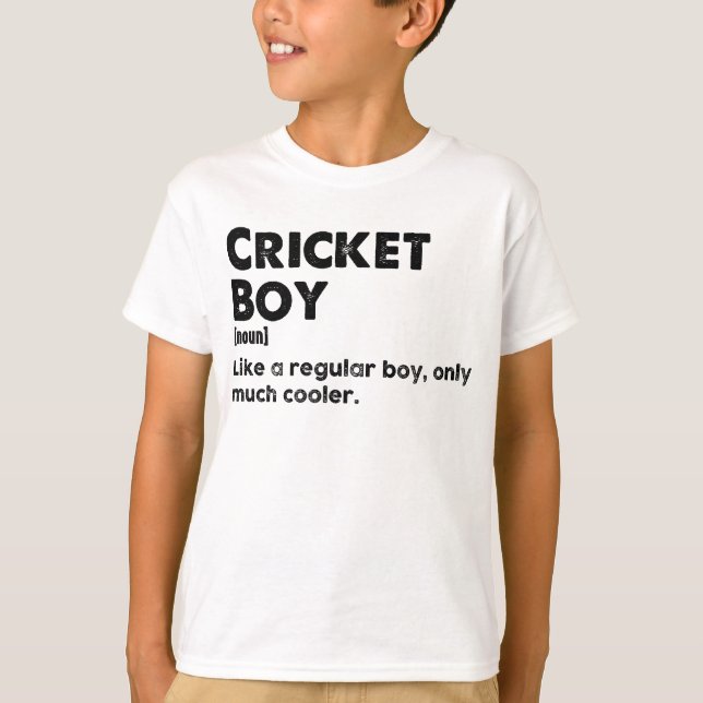 Camiseta Cricket Boy Engraçado Definição de Dicionário (Frente)