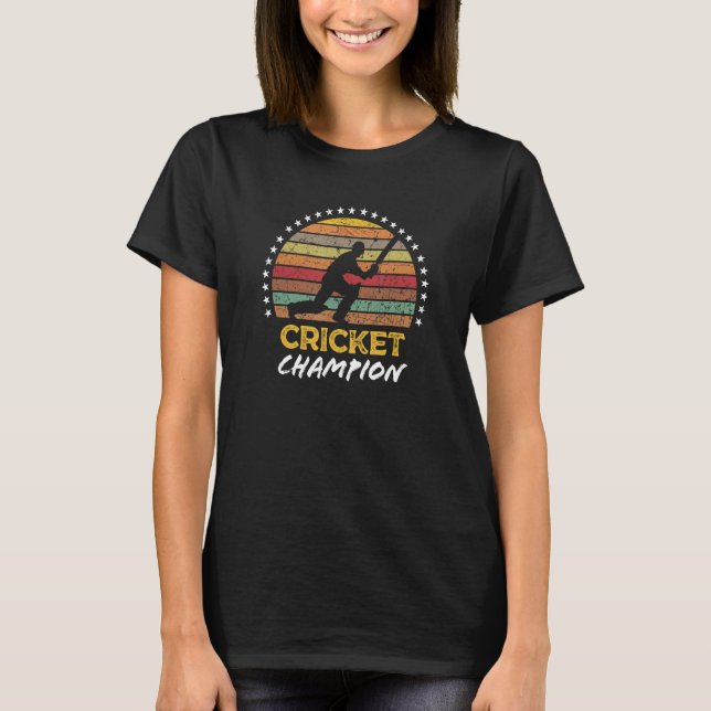 Camiseta Cricket Champion Player Fan Coach Quote Graphic (Frente)