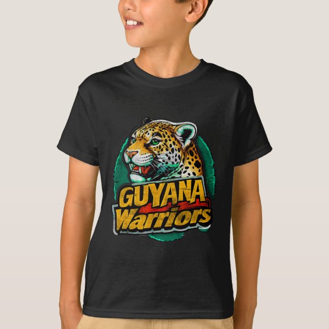 Camiseta Cricket com visual retrô dos Guyana Warriors (Frente)