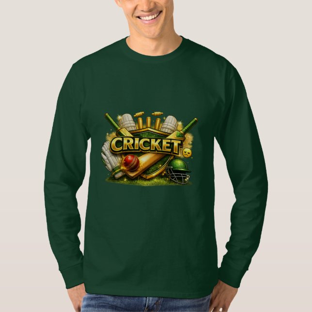 Camiseta Cricket Gold Emblem Sport Inspired Long Sleeve T-S (Frente)