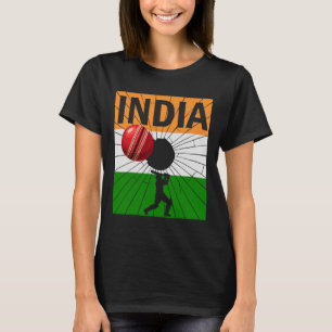 Camiseta Cricket Índia Com Pincelada Da Bandeira Indiana As