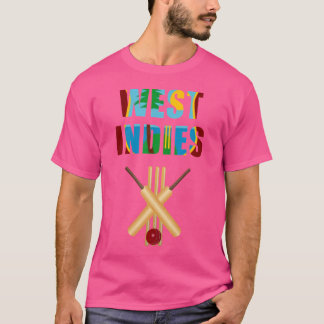 Camiseta Cricket Índias Ocidentais Bandeira Taco Bola Arrem