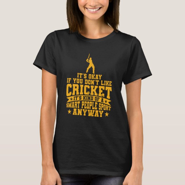 Camiseta Cricket Meio Que Um Esportes De Pessoas Inteligent (Frente)
