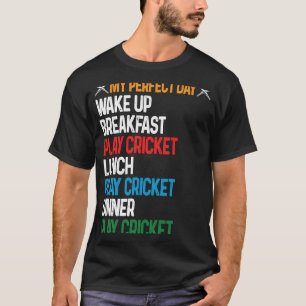 Camiseta Cricket Meu Perfeito Acordar Do Dia Acima Jogue Cr