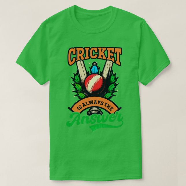 Camiseta Cricket Player Cricket Is Answer (Frente do Design)