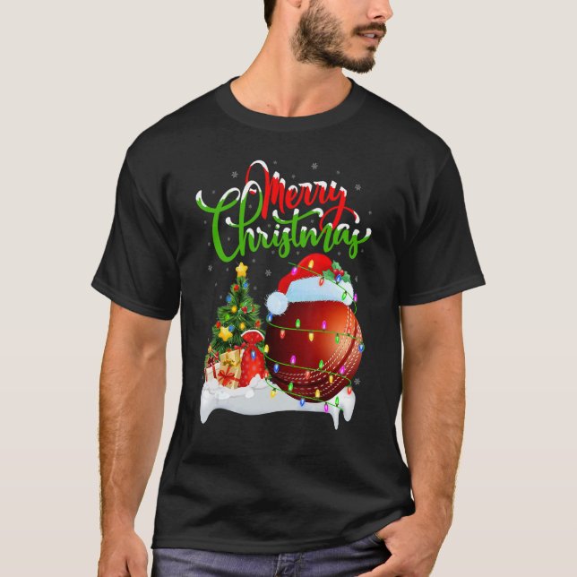 Camiseta Cricket Sports   Xmas Decoration Santa Cricket Chr (Frente)