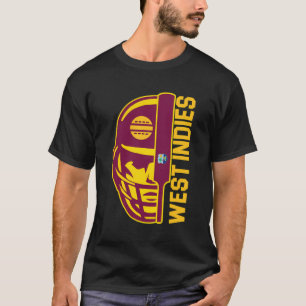 Camiseta Cricket West Indies Fan Helmet Ball And Bat Design