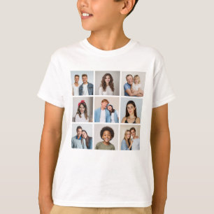 Camiseta Crie a sua cor editável de colagem de fotos 9