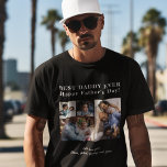 Camiseta Crie a sua melhor colagem de fotos do Pai Ever 4<br><div class="desc">Moderno PAI MELHOR ATUAL Feliz Dia de os pais 4 colagem de fotos da família mantendo uma simples camiseta preta e branca com um modelo de roteiro de tipografia ousado. Crie o seu próprio com quatro imagens da família e o seu texto! Você pode alterar as cores do texto. Pode...</div>
