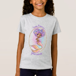 Camiseta Crie a sua princesa do Oceano de Sereia Preta