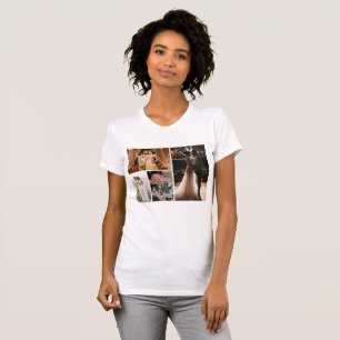 Camiseta Crie a sua própria colagem de 4 fotos
