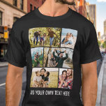 Camiseta Crie a sua própria colagem de 6 fotos<br><div class="desc">Crie sua própria camiseta personalizada com 6 de suas fotos favoritas em uma simples grade de colagem de fotos ao lado do texto personalizado na tipografia moderna.</div>