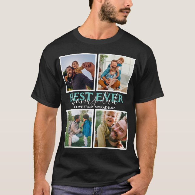 Camiseta Crie a sua própria Colagem de Fotos do Pai 4 Moder (Frente)