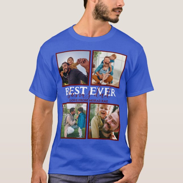 Camiseta Crie a sua própria Colagem de Fotos do Pai 4 Moder (Frente)