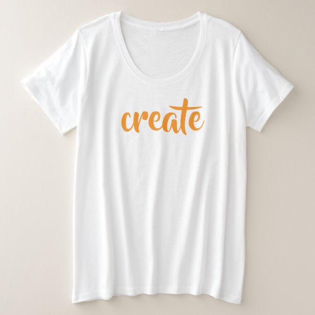 Camiseta "Crie" com tamanho de T-Shirt (Frente do Design)
