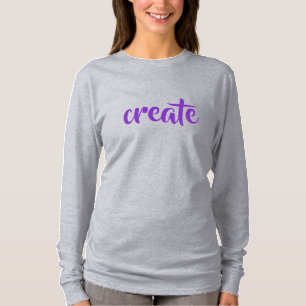 Camiseta "Crie" de folhas longas femininas