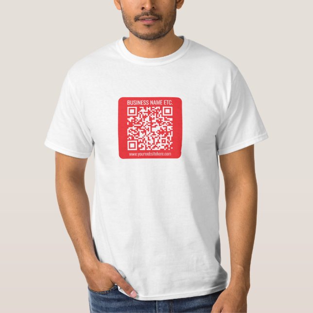 Camiseta Crie instantaneamente seu próprio código QR | Verm (Frente)