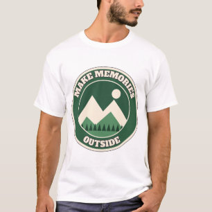 Camiseta Crie Memórias ao Ar Livre Citação da Natureza Hiki