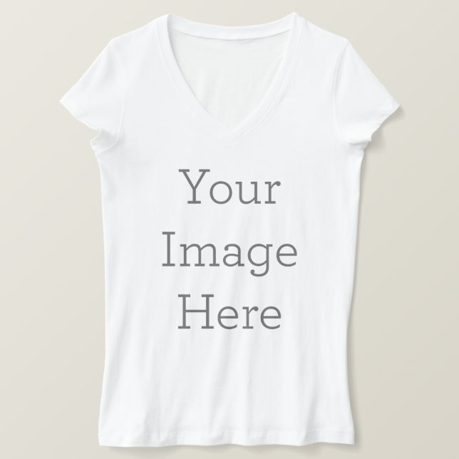 Camiseta Feminina Bella+Canvas, Gola em V (Frente do Design)