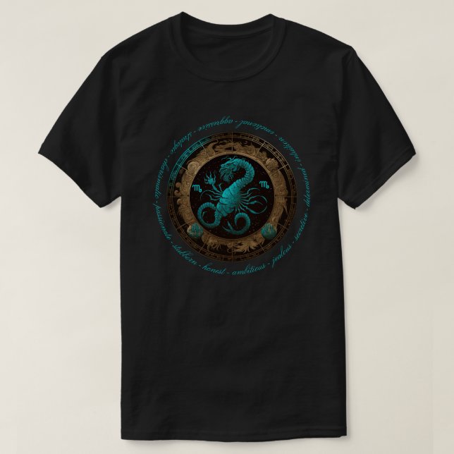 Camiseta Crie O Seu Escorpião Celestial Zodiac (Frente do Design)