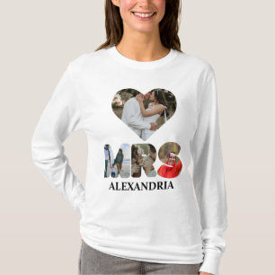 Camiseta Crie o seu próprio casal Sr. e Sra. Fotografia Mat
