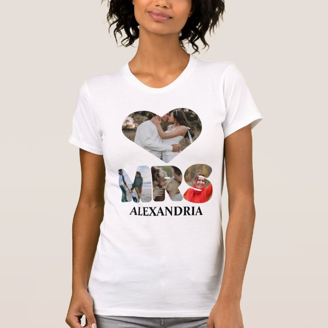 Camiseta Crie o seu próprio casal Sr. e Sra. Fotografia Mat (Frente)